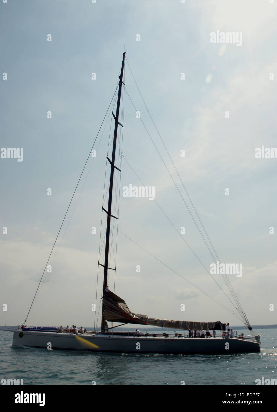 sailing boat in English Channel Stock Photo