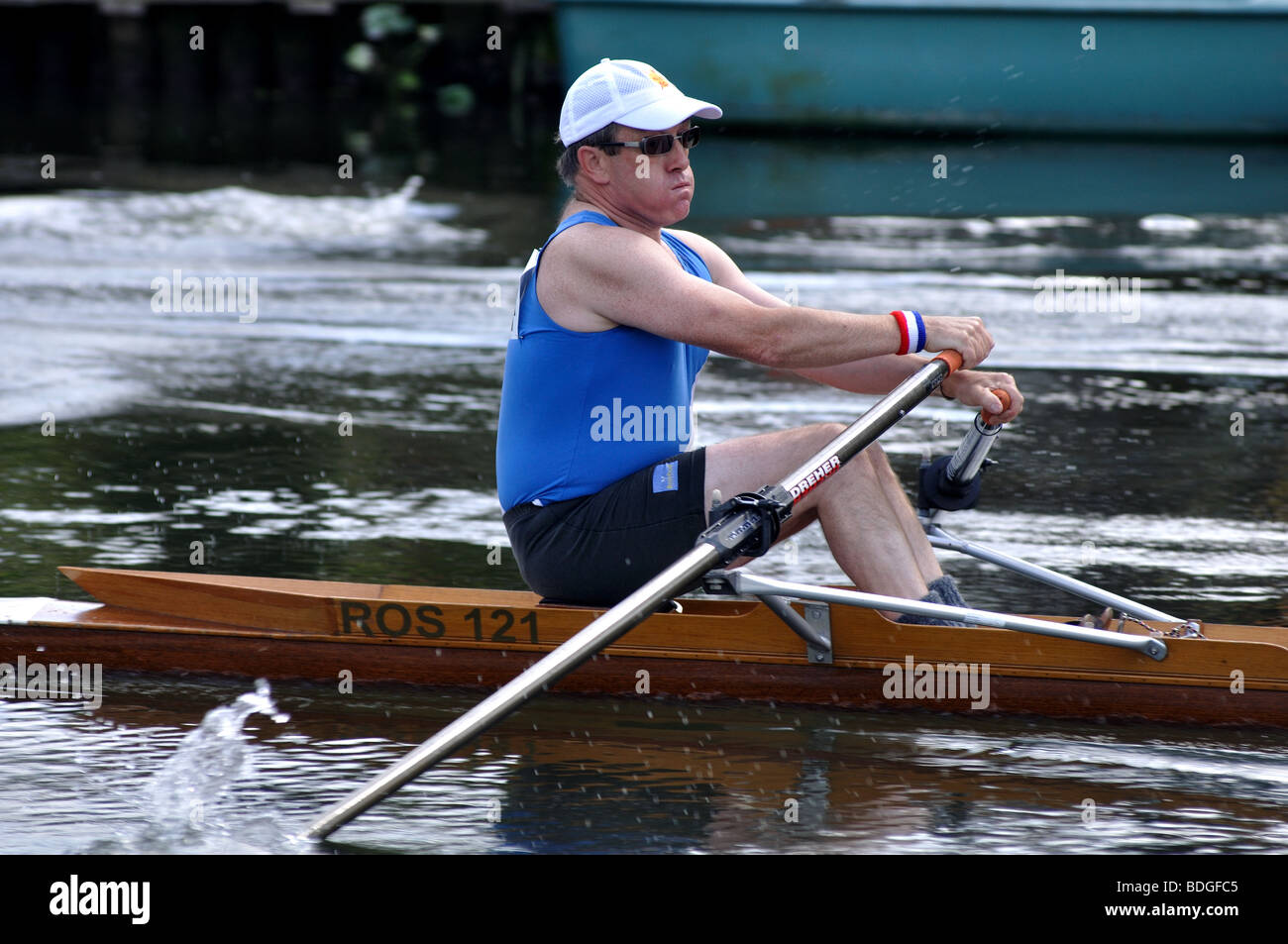 Rowing on River Avon at Warwick Regatta, Warwickshire, England, UK