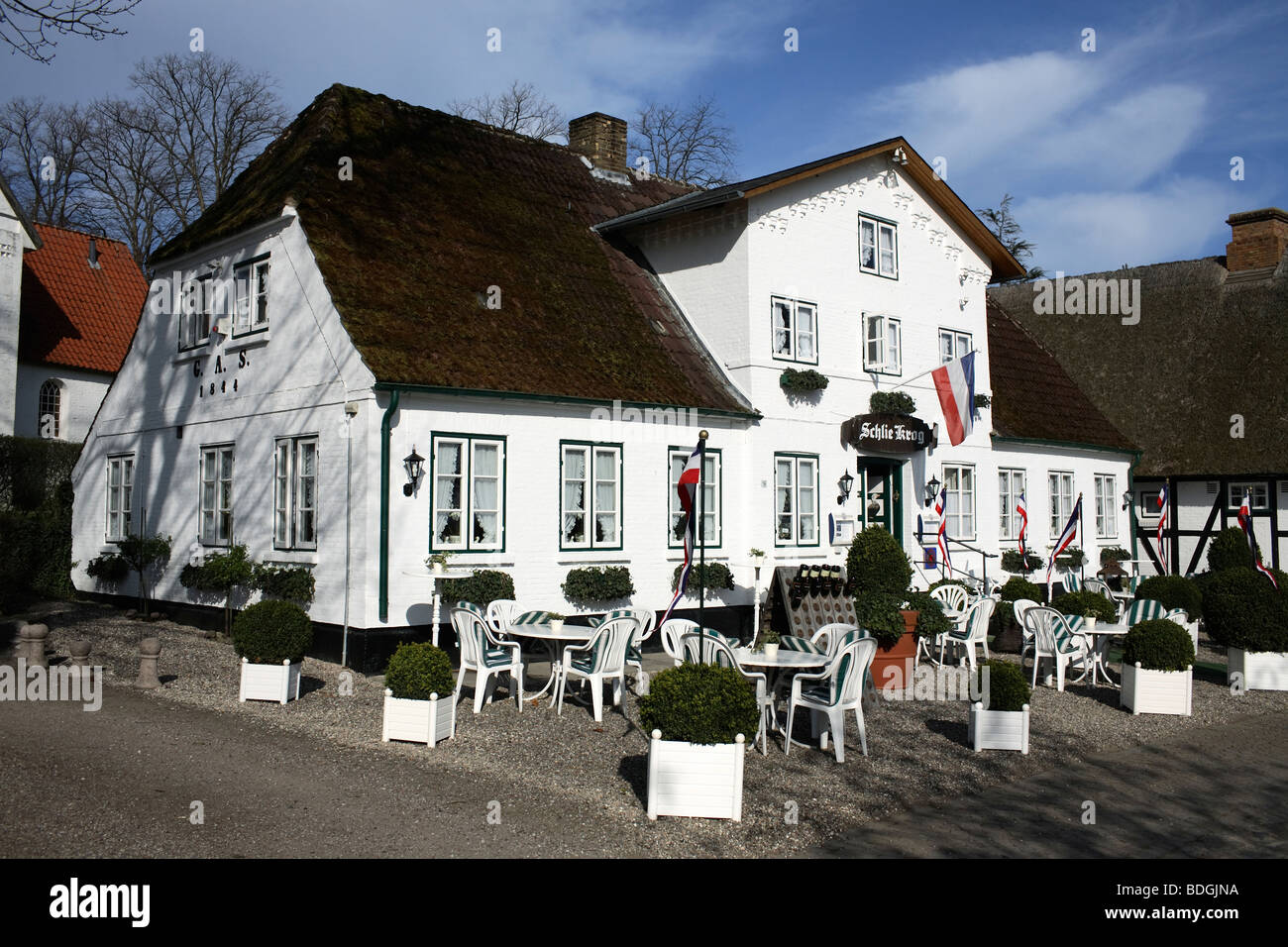 Schlie Krog restaurant, Sieseby, Germany Stock Photo