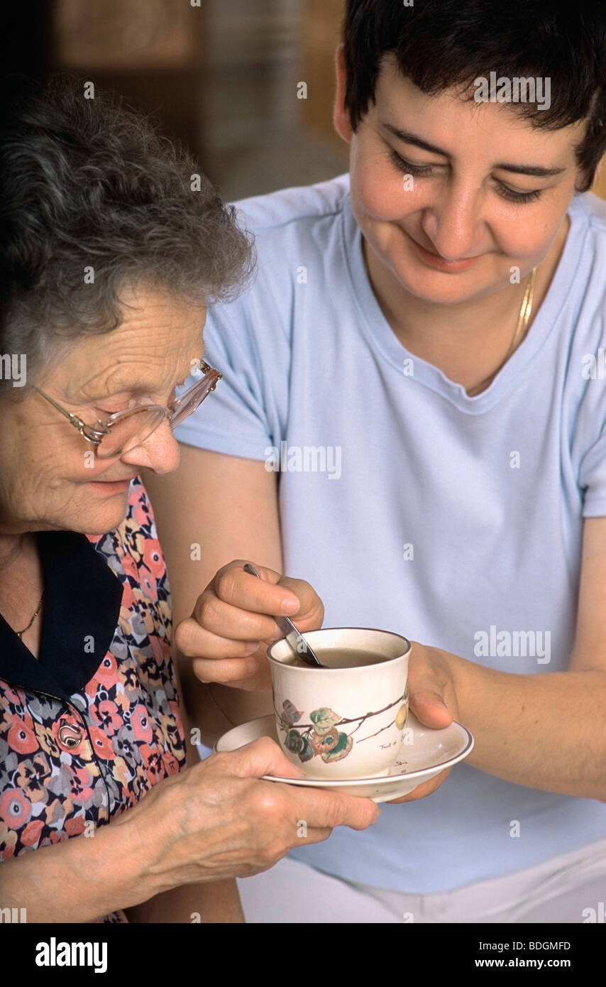 SOCIAL AID FOR ELDERLY PERSON Stock Photo Alamy