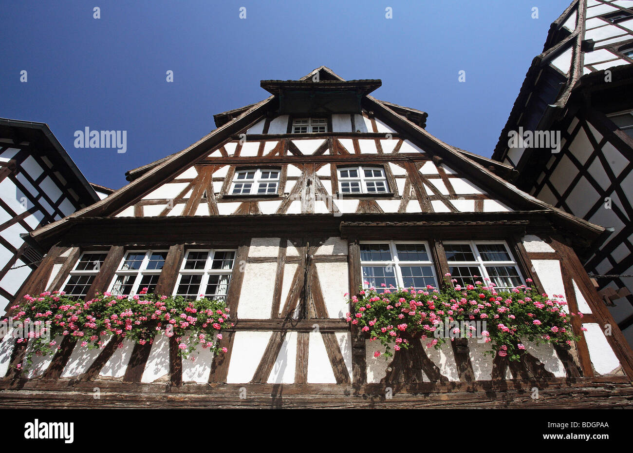 Gable of a frame house, Strasbourg, France Stock Photo