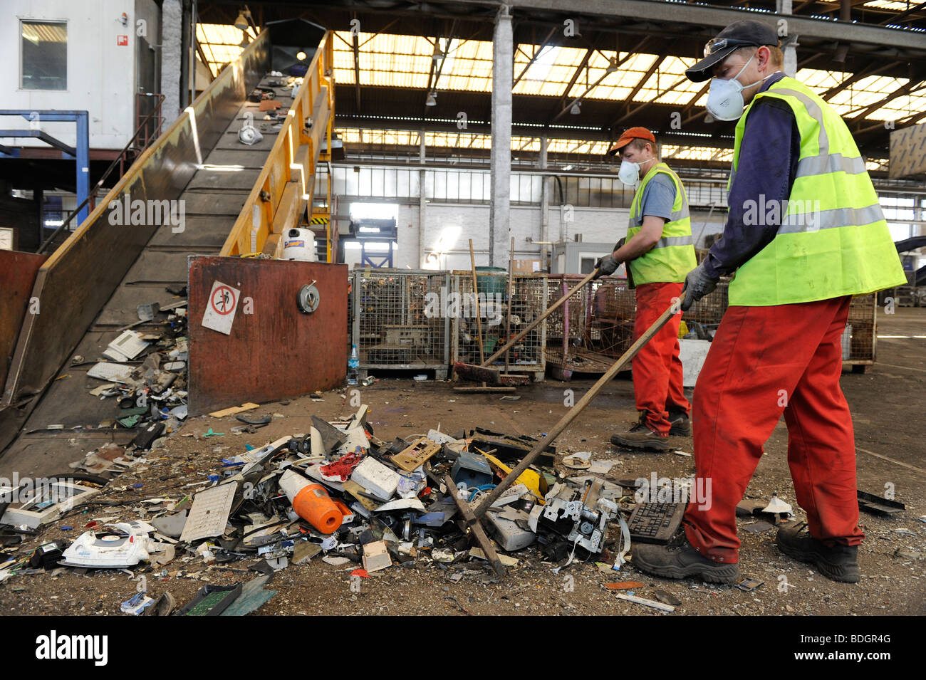 GERMANY HAMBURG recycling of electronic scrap at electronic recycling