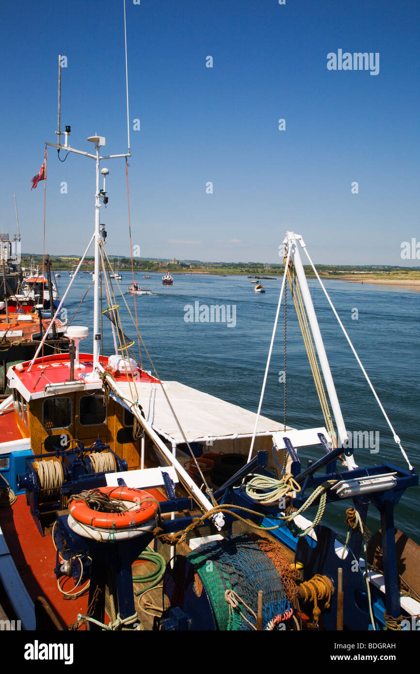 Fishing Boats at the Quayside Amble Northumberland England Stock Photo Alamy