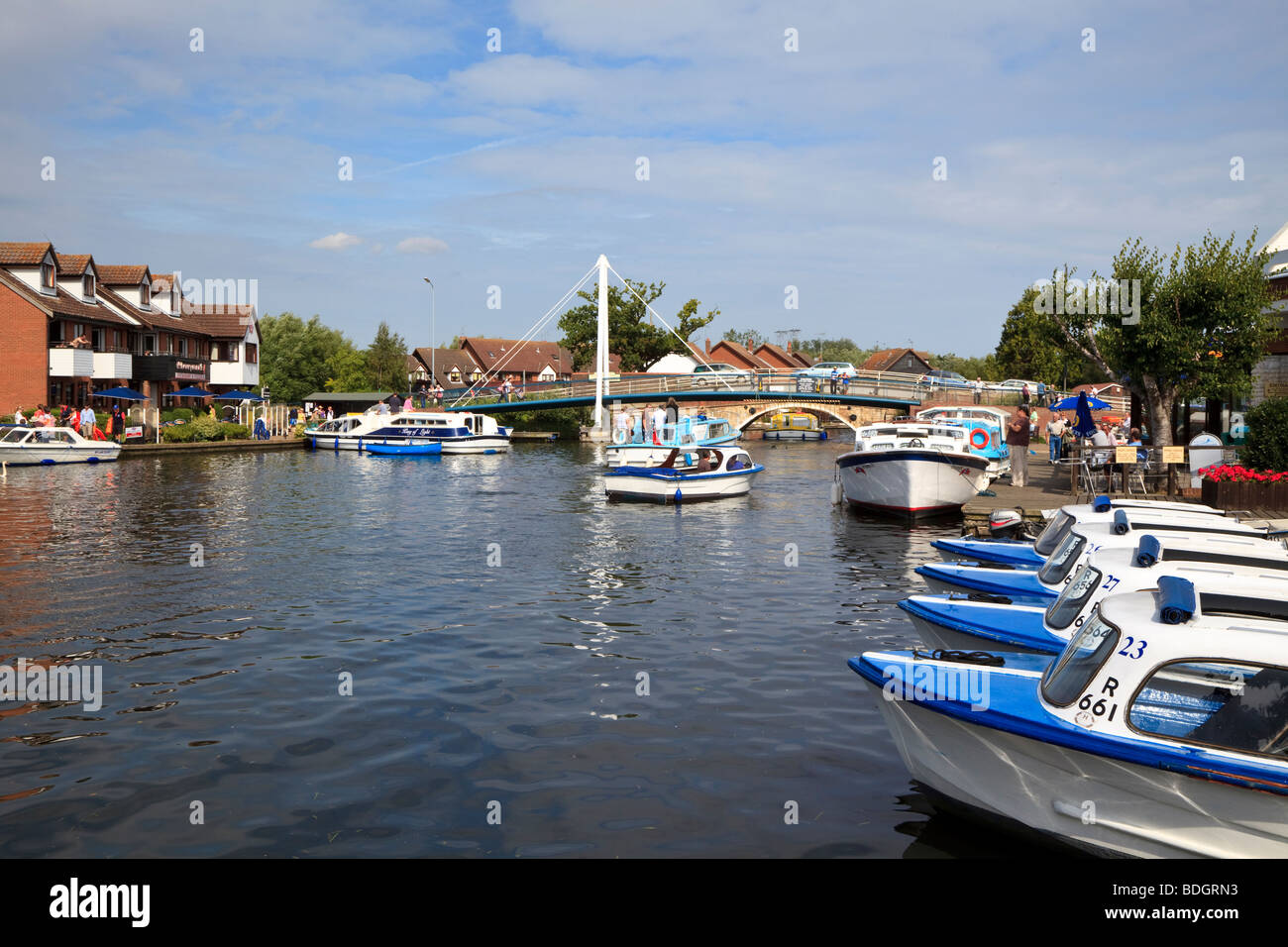 The Norfolk Broads at Wroxham gateway to the Broads Stock Photo