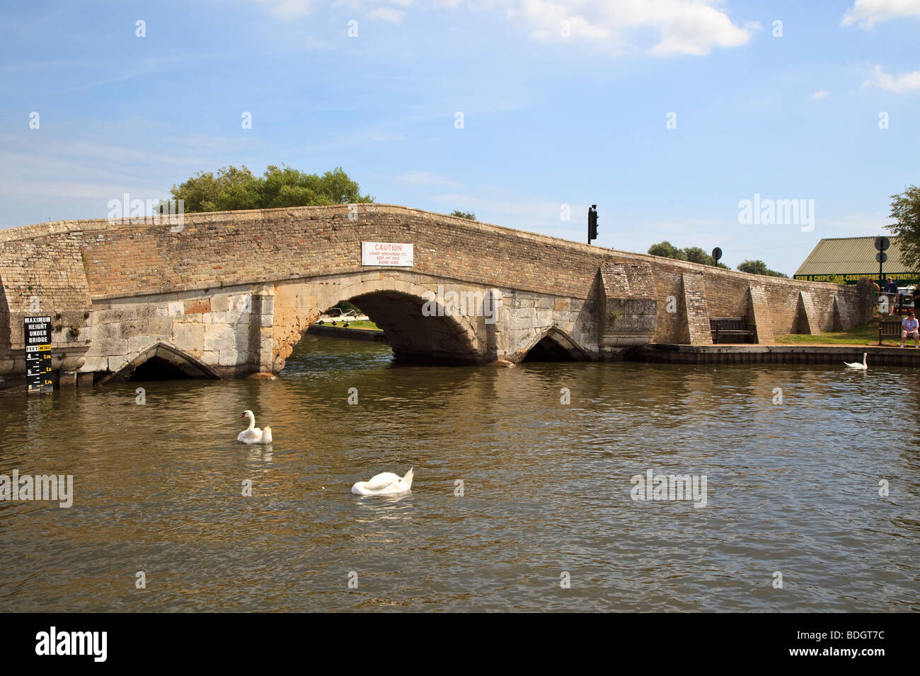 Bridge over the river Thurne at Potter Heigham, Norfolk, England Stock