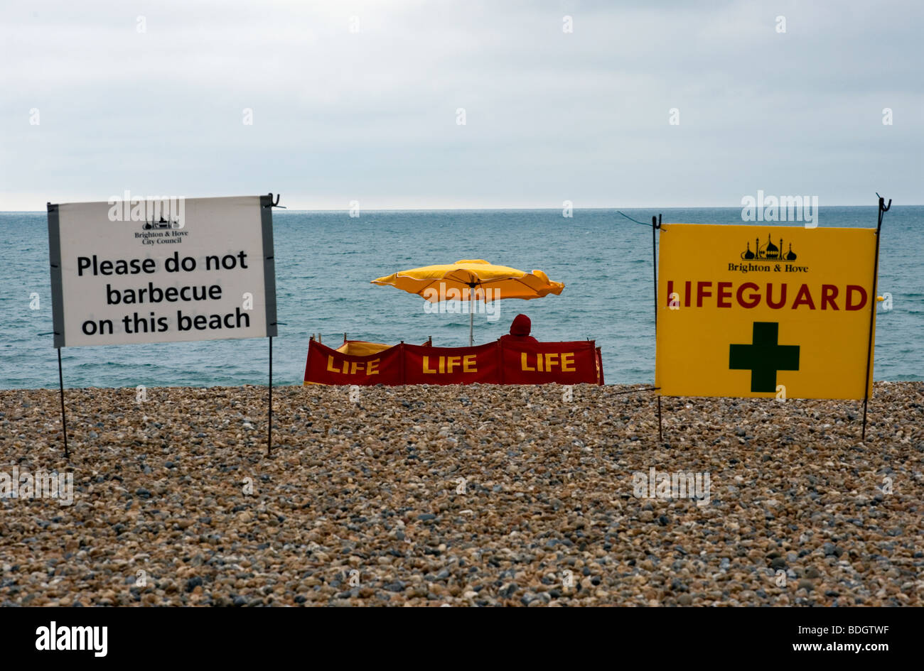 Brighton,Sussex,Britain.Lifeguard on Brighton beach. Stock Photo