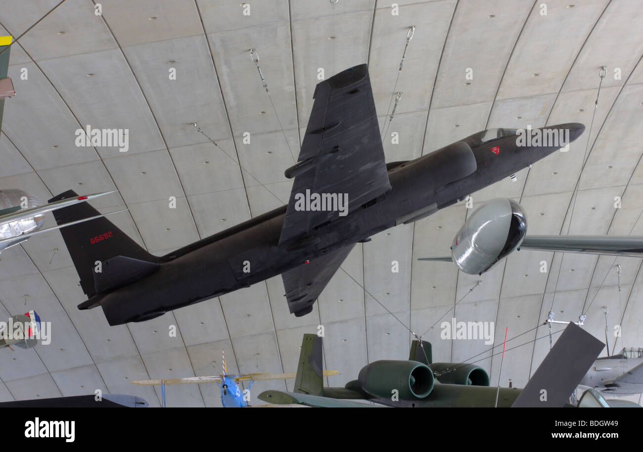 From the renown 'Skunk Works' of the Lockheed aircraft stable comes the U2C  spy/reconnaissance aircraft,on display at AAM,IWMD. Stock Photo
