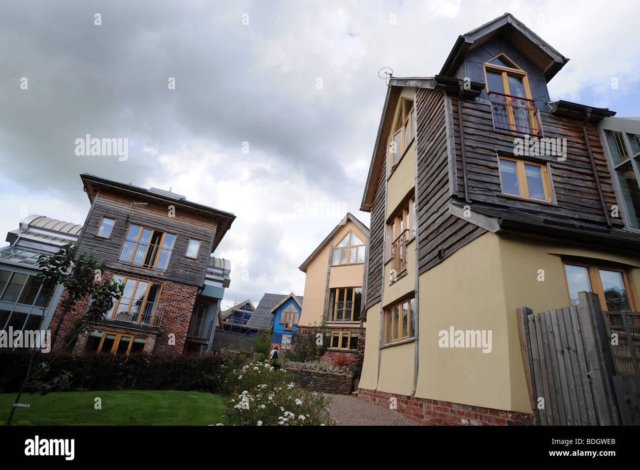Eco houses at the Wintles in Castle Shropshire England Uk Stock