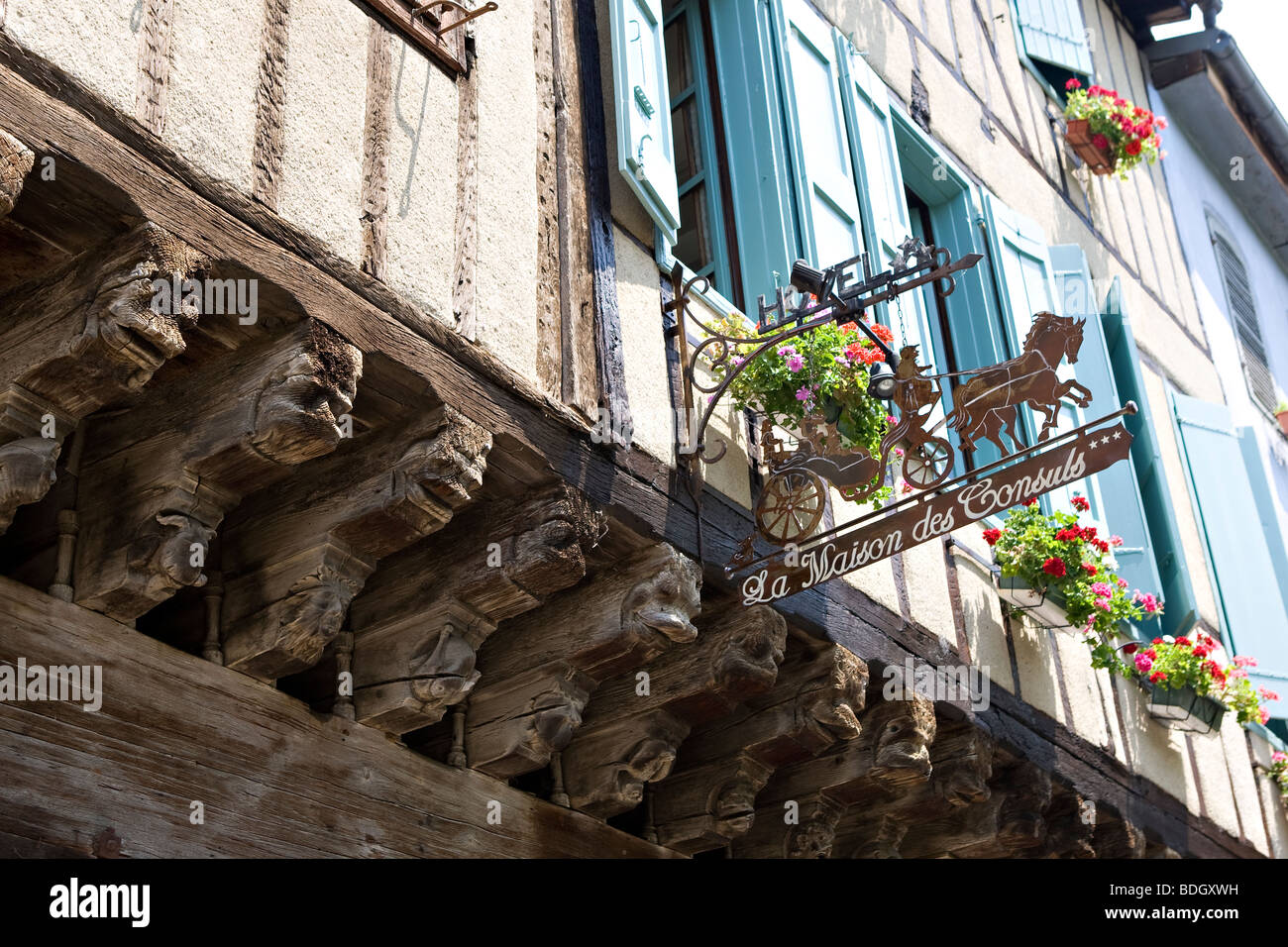 Maison des Consuls, Mirepoix Stock Photo