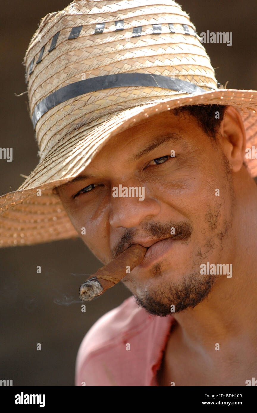 Man smoking cigar. Cuba. Stock Photo