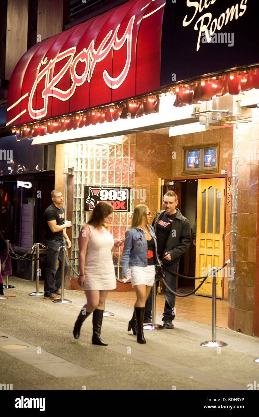 The Roxy nightclub, along Granville Street. Vancouver BC, Canada Stock Photo