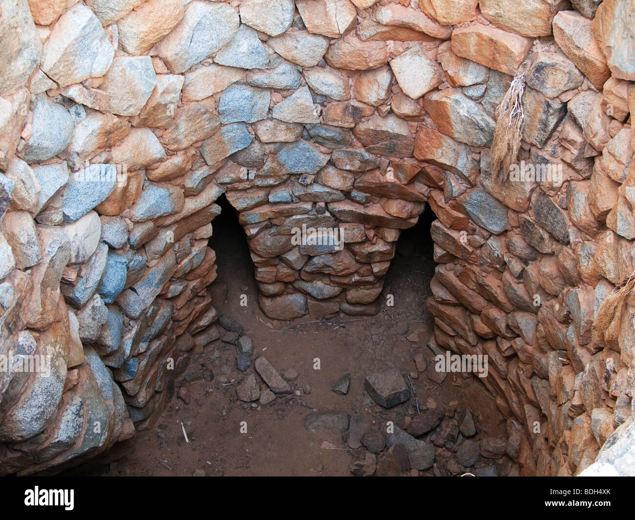 Nuraghe Aleri, Tertenia, Sardinia. Interior of Stone Age tower dating from 17th-16th century BC Stock Photo