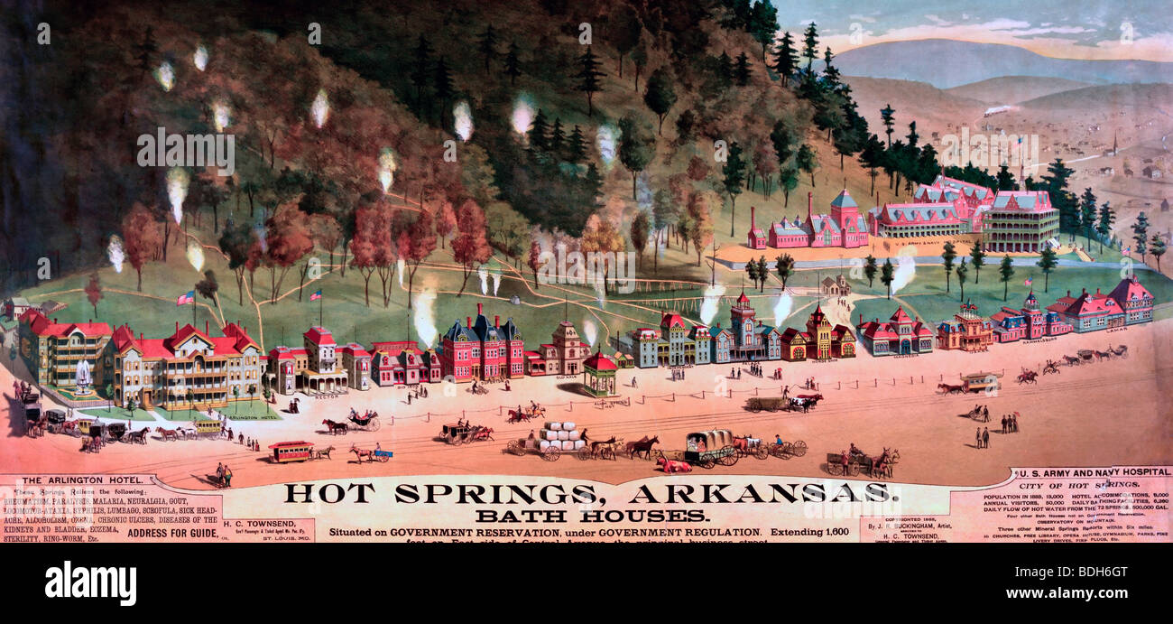 Hot Springs, Arkansas. Bath houses, circa 1888 Stock Photo Alamy