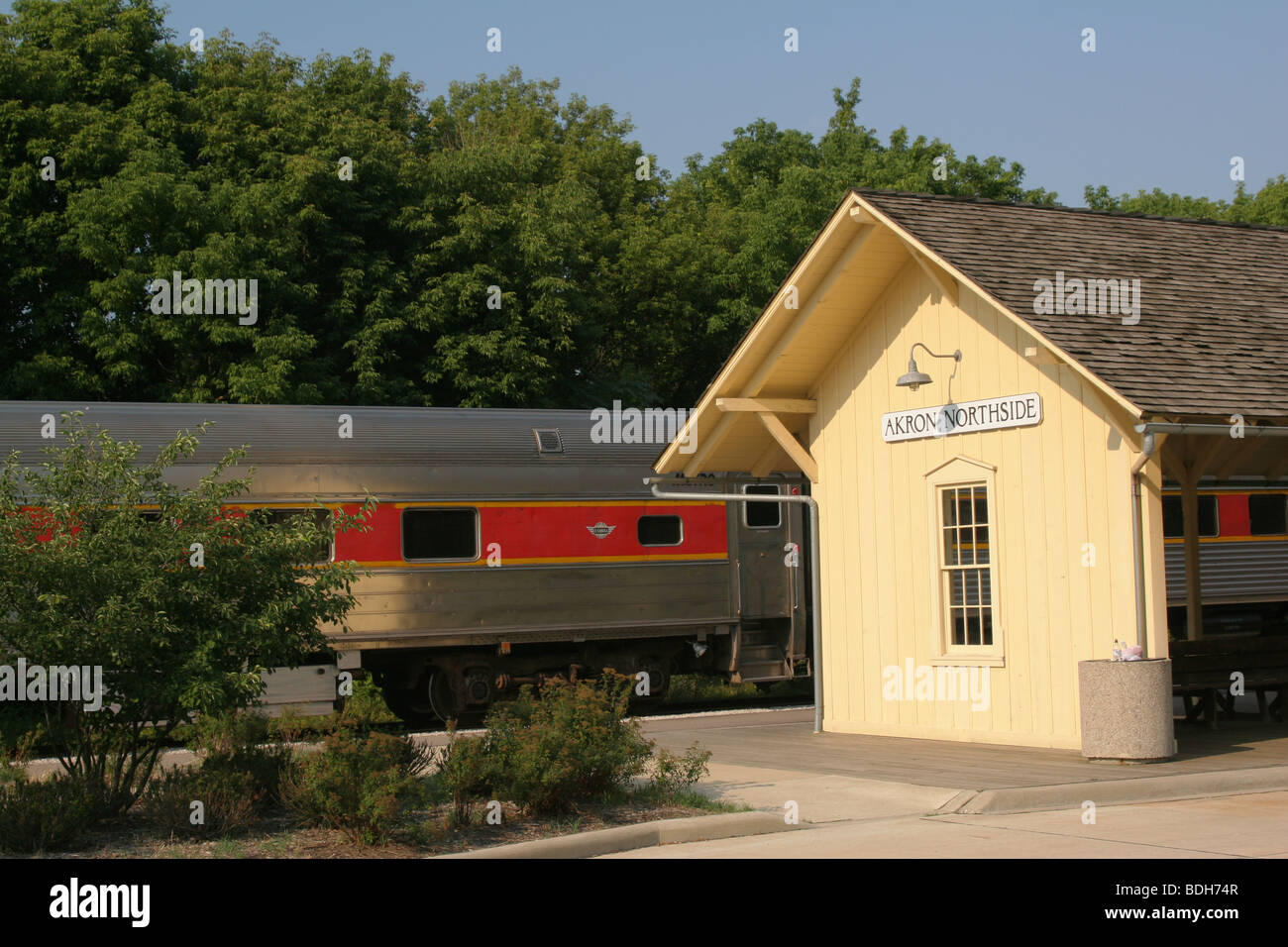 Akron Northside Train Station. Part of the Cuyahoga Valley Scenic Railroad system. Akron, Ohio. Stock Photo