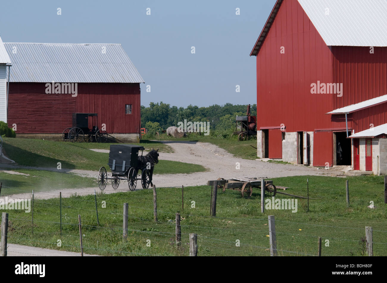 Amish farm scene,  Hardin, County Ohio  USA Stock Photo