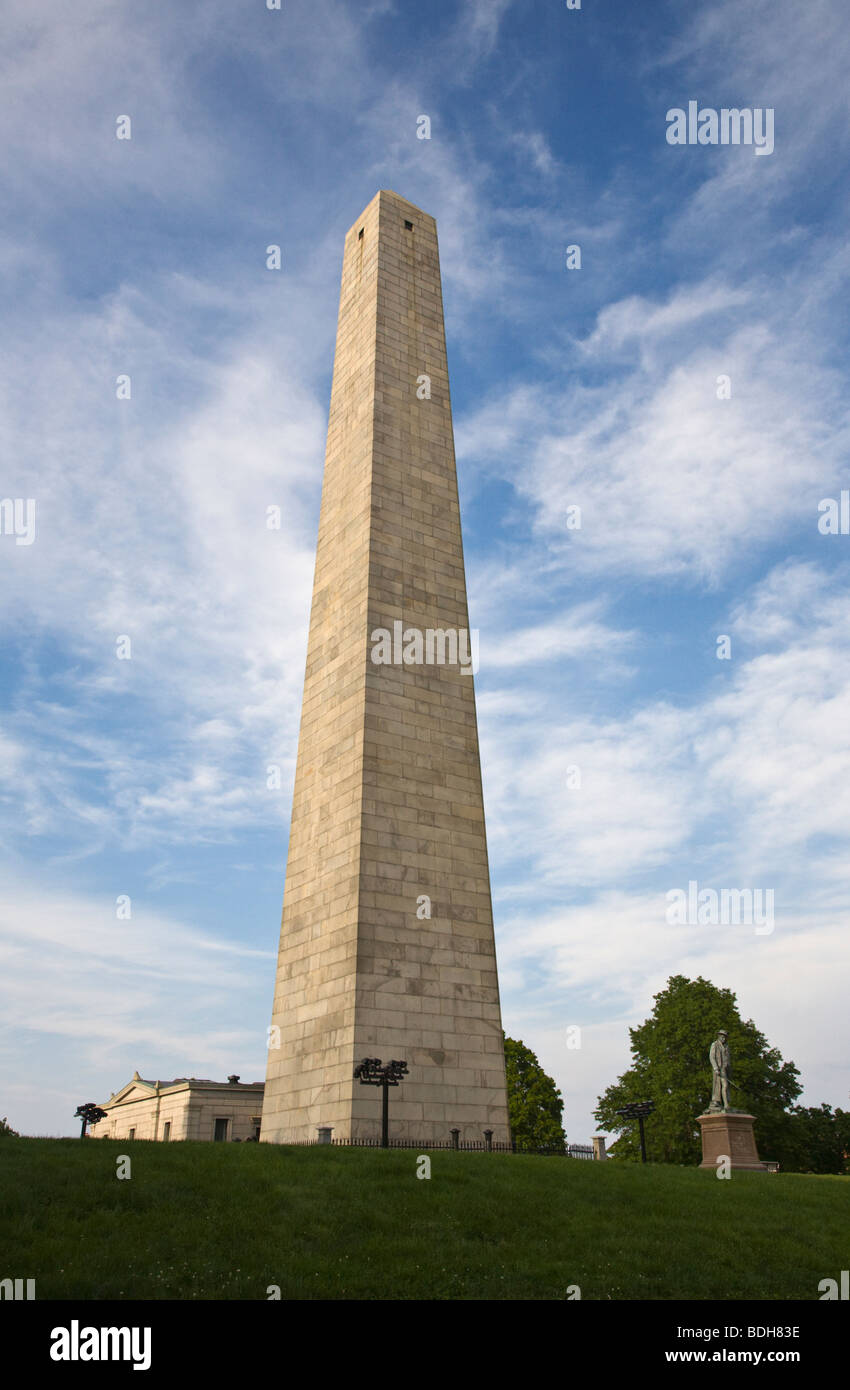 The GRANITE OBELISK at the BUNKER HILL MONUMENT located on Breed's Hill