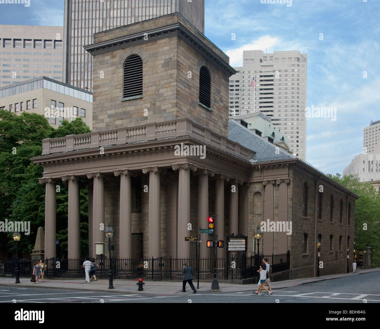 The KINGS CHAPEL is the first Anglican Church in New England founded in 1686 - BOSTON, MASSACHUSETTS Stock Photo