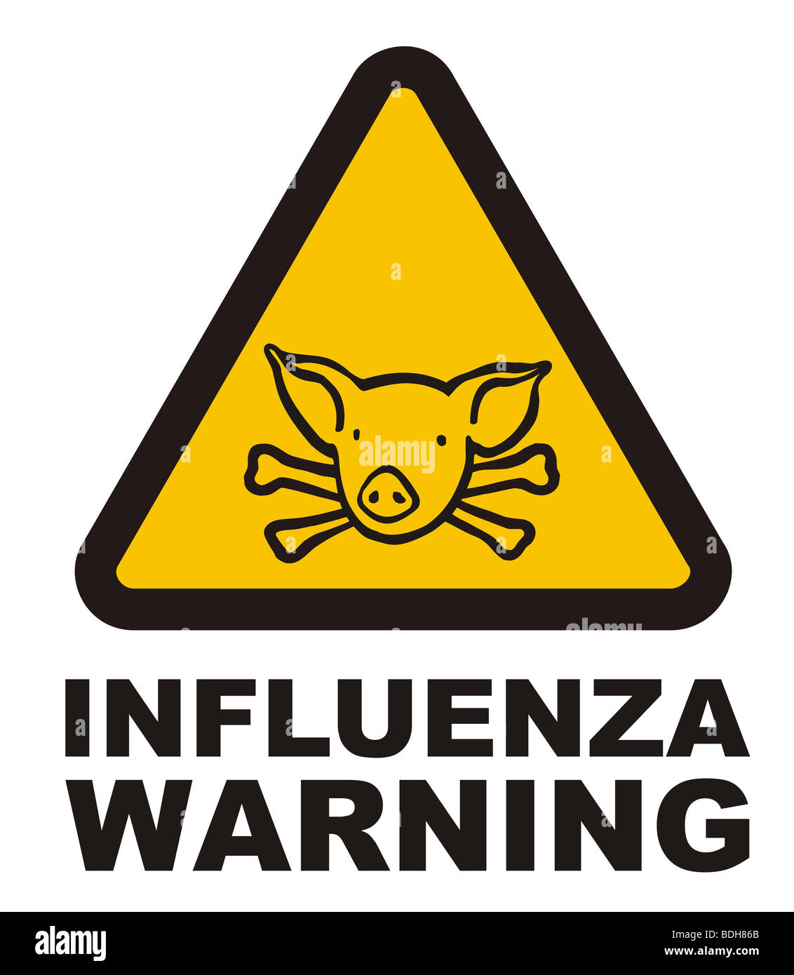 Illustration of a warning swine flu sign. vector available Stock Photo -  Alamy