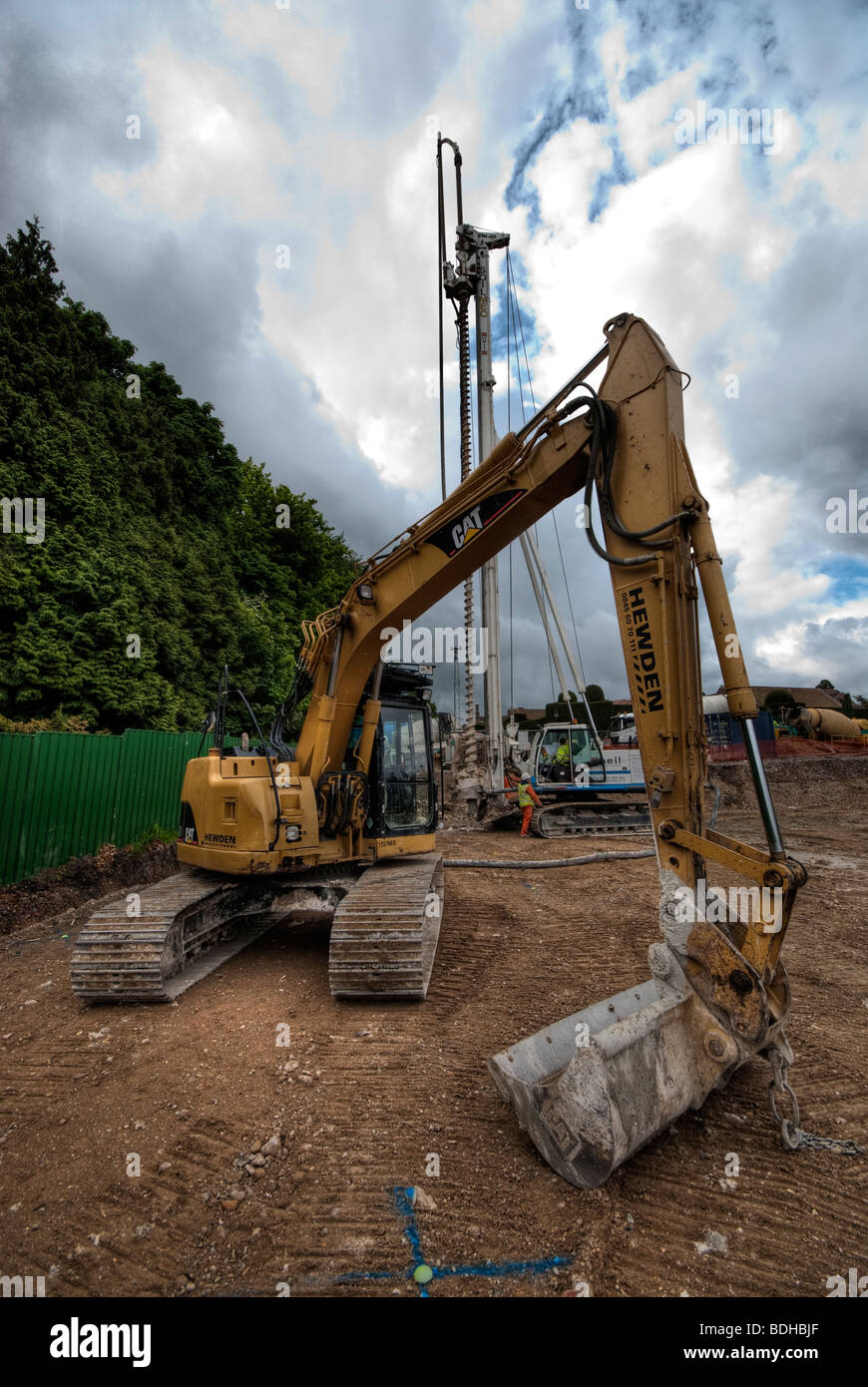 Earth moving equipment on construction site Stock Photo Alamy