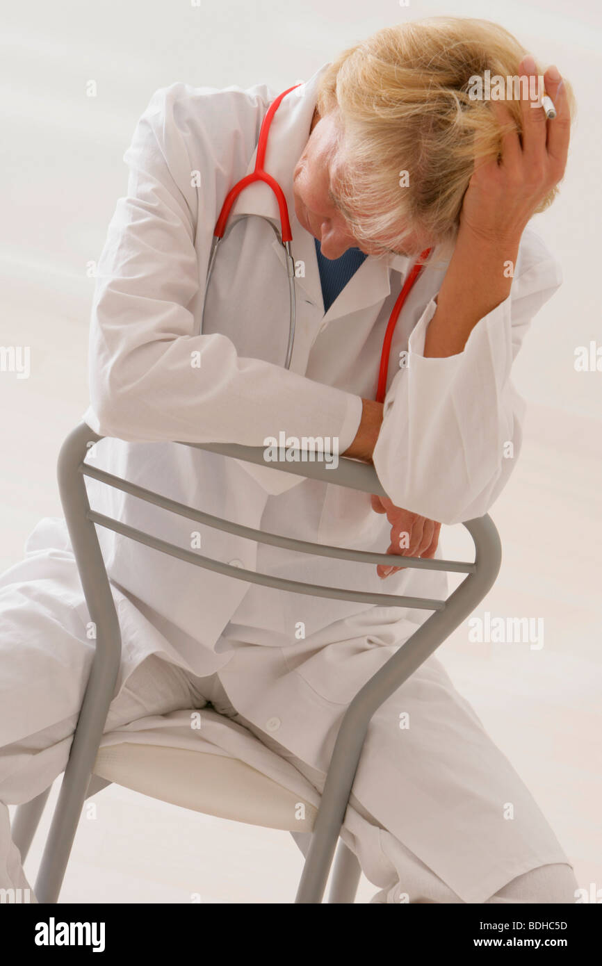 Stressed doctor woman hi-res stock photography and images - Alamy