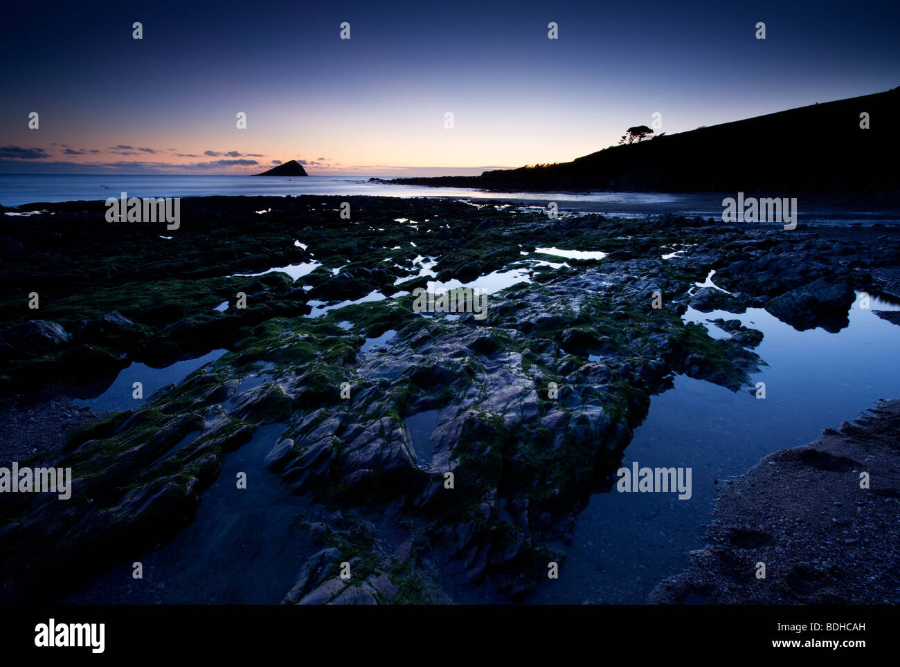 Wembury Bay at Sunset, Devon, England, UK Stock Photo