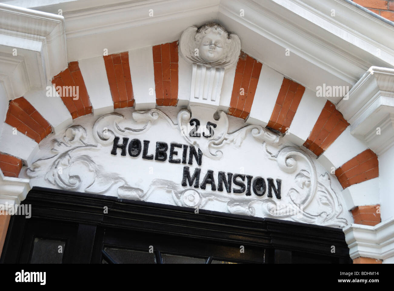 Holbein Mansions mansion apartment building in Langham Street, London W1 Stock Photo
