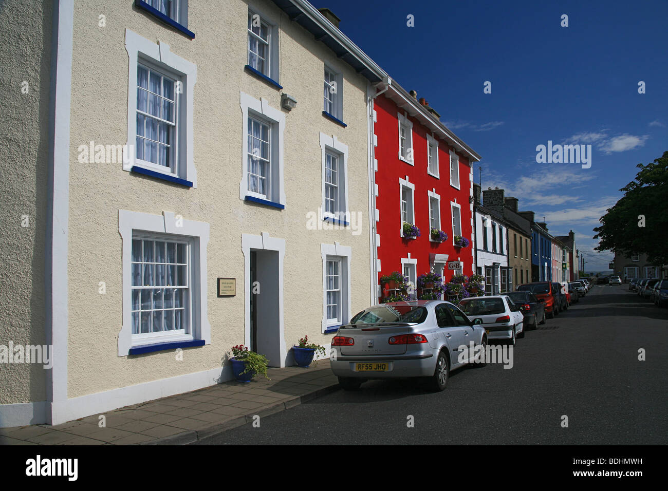 Colourful houses and cottages in Aberaeron, Ceredigion, West Wales, UK
