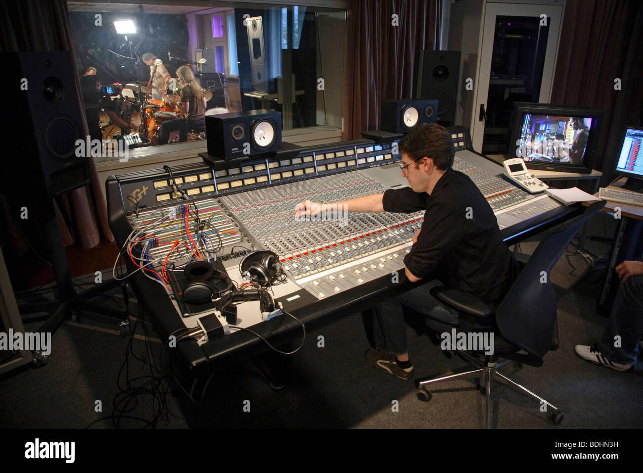 Recording studio at the Robert Schumann University, Duesseldorf, Germany Stock Photo