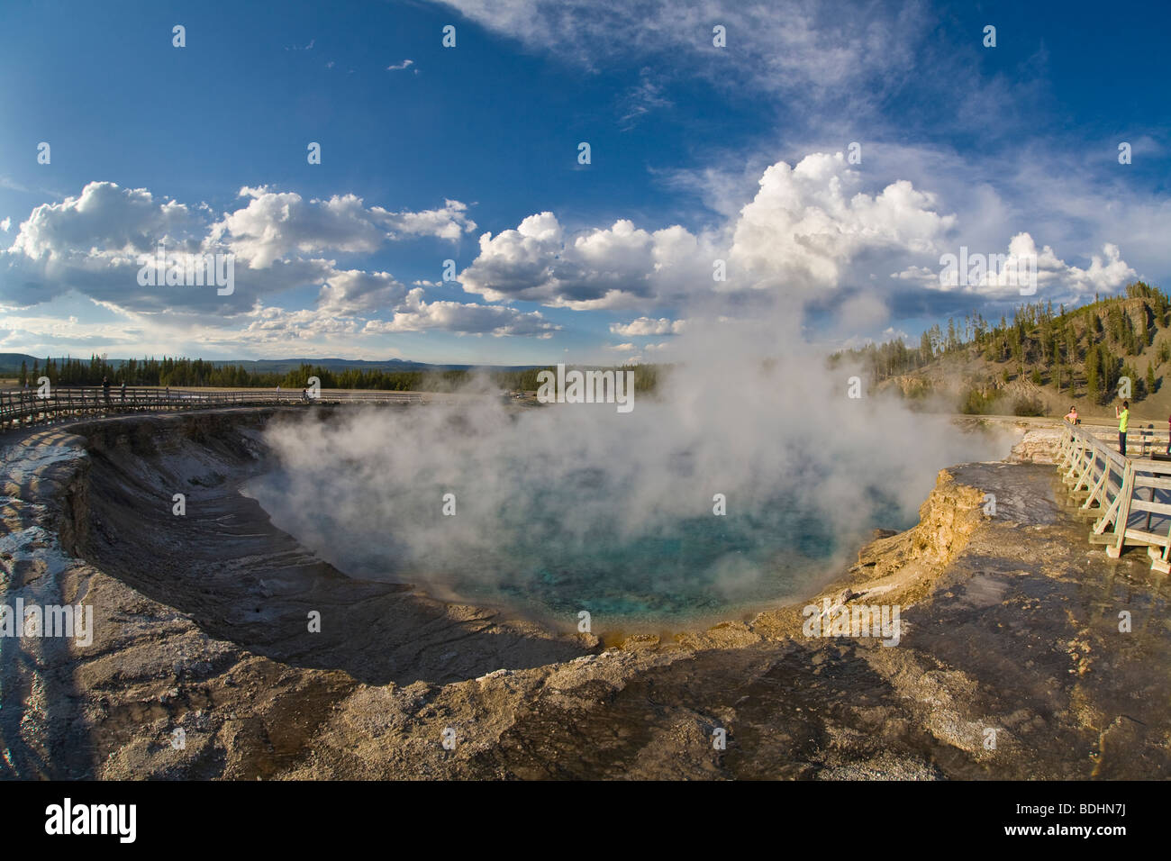 Excelsior Geyser at Midway Geyser Basin in Yellowstone National Park Wyoming USA Stock Photo