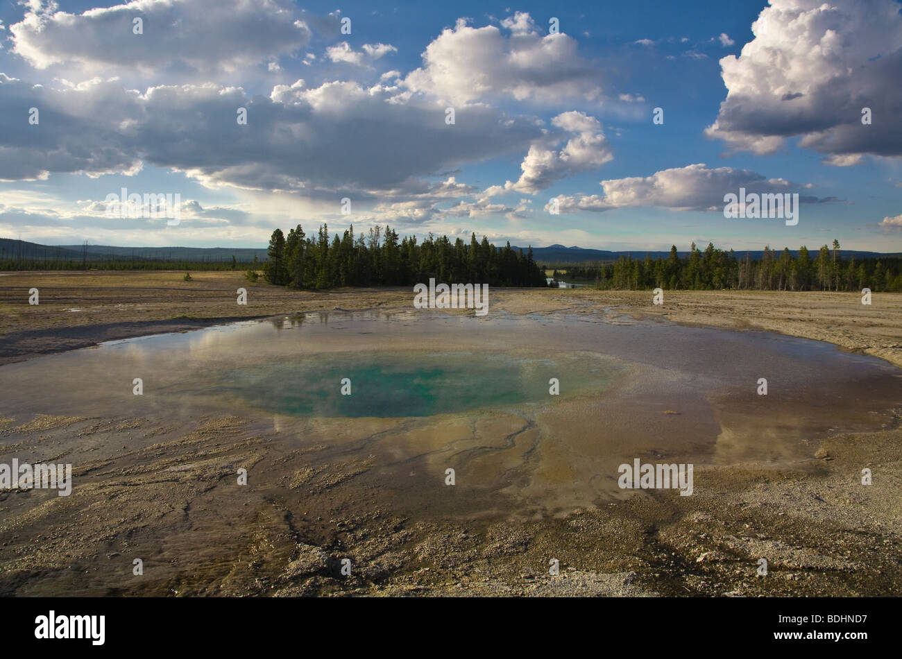 Opal Pool at Midway Geyser Basin in Yellowstone National Park Wyoming USA Stock Photo