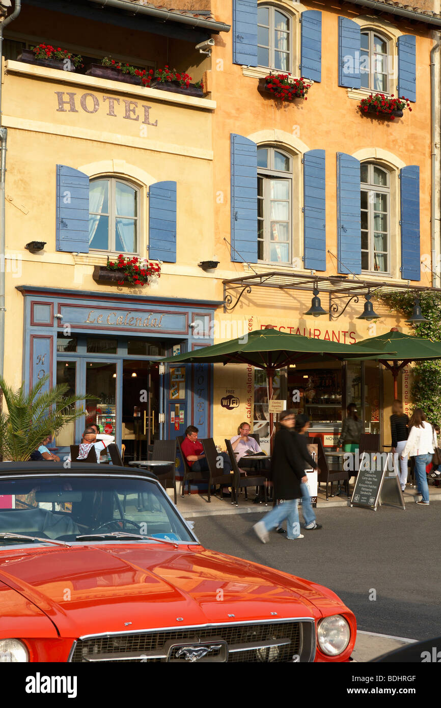 Restaurants, Arles, Provence-Alpes-C te d'Azur, France Stock Photo