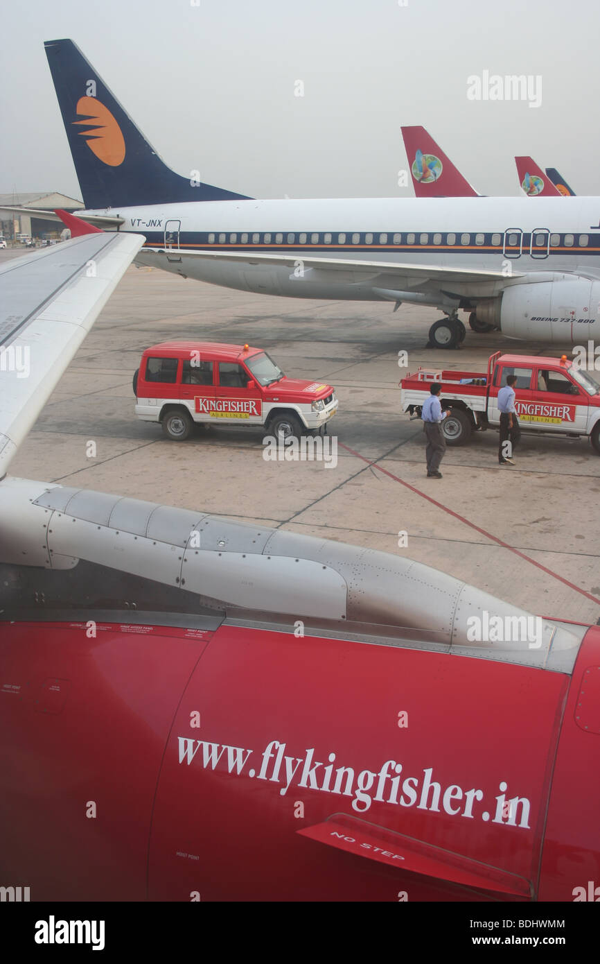 Kingfisher Airlines Jet Airways Tail planes mumbai Stock Photo Alamy