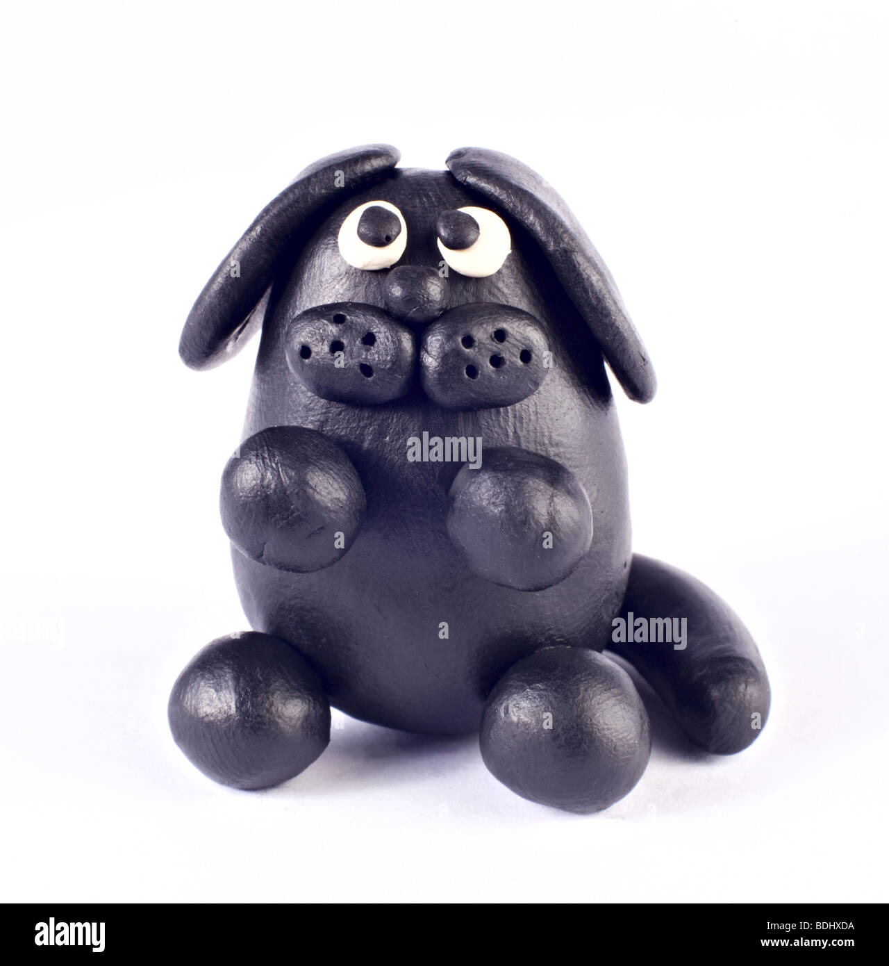 There is plasticine dog isolated over white Stock Photo