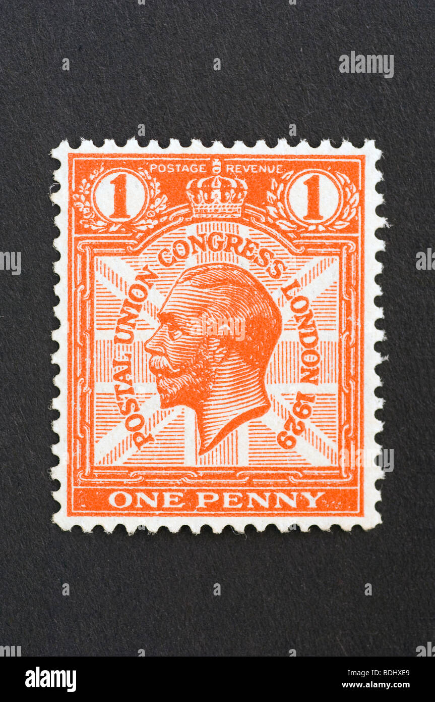 Postage stamp One Penny Stock Photo Alamy
