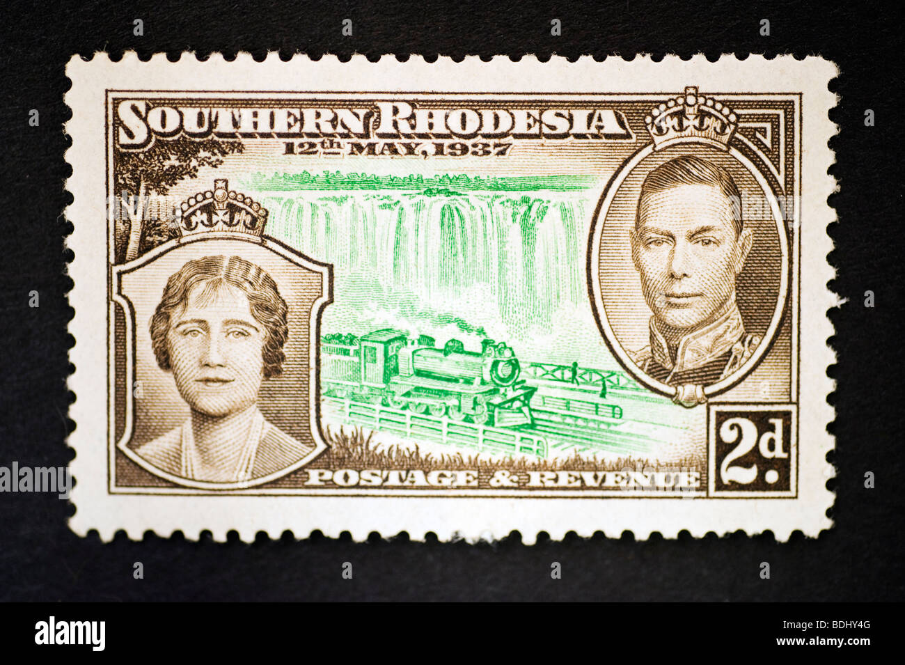 Postage stamp Southern Rhodesia Two Pence Stock Photo