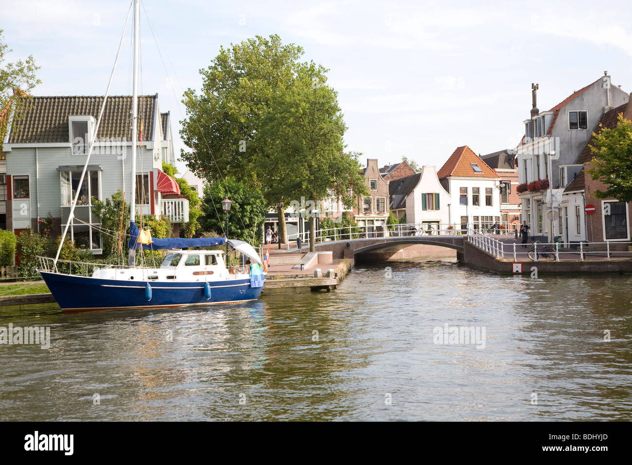 Boats River Spaarne Haarlem Holland Stock Photo