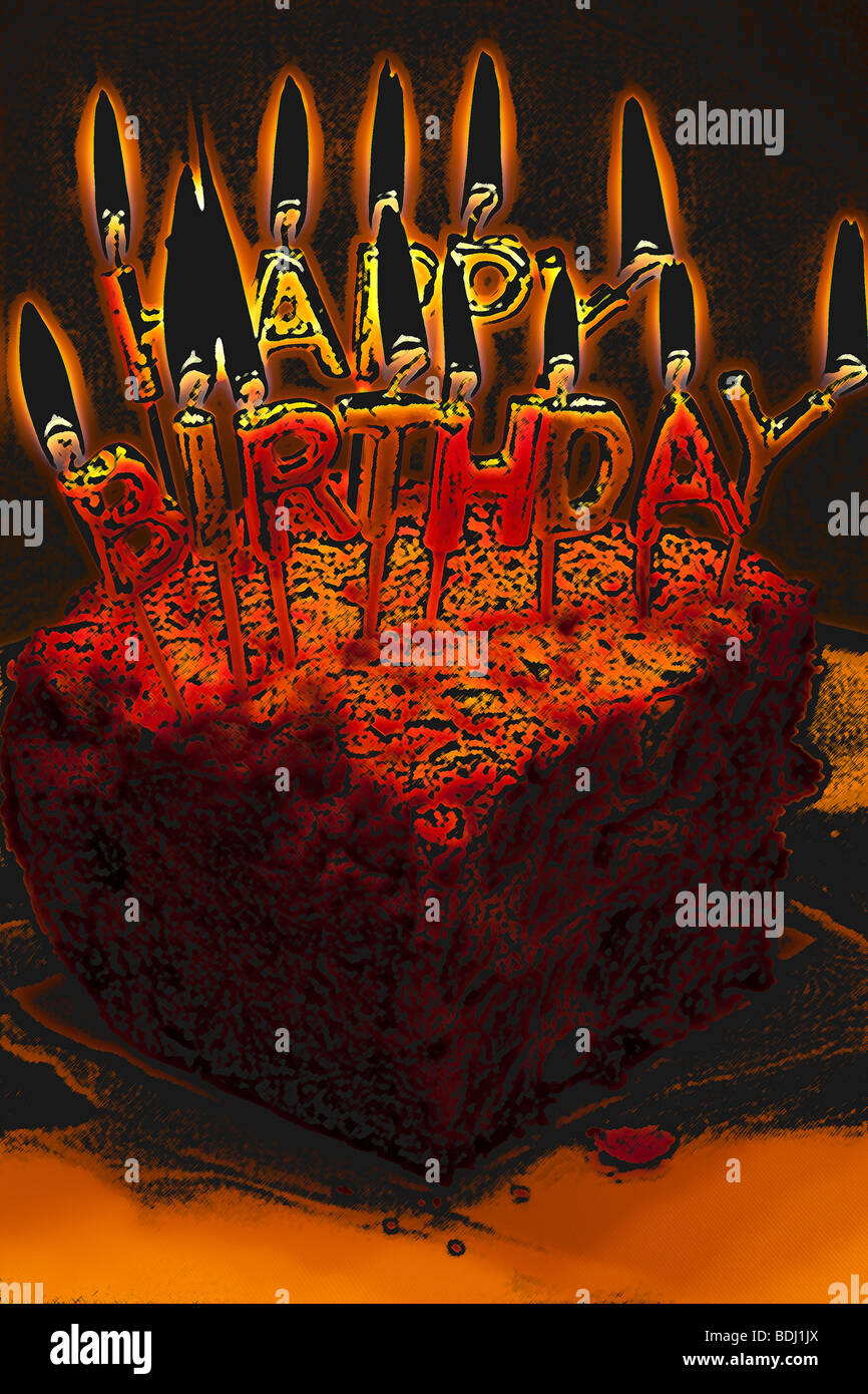 Birthday Cake with Candles Stock Photo - Alamy