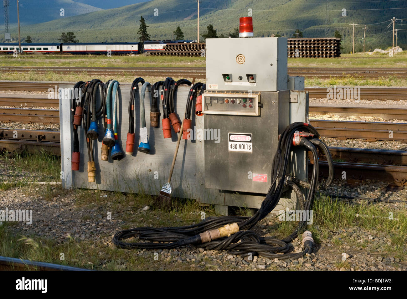 Fuel pump for trains at Jasper Yard Stock Photo Alamy