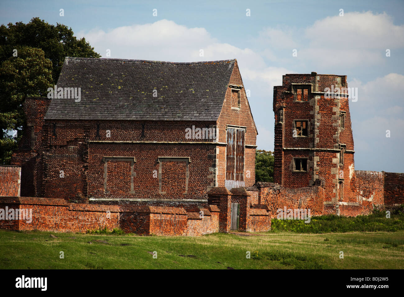 Ruins of Bradgate House at Bradgate Park in Leicestershire.England