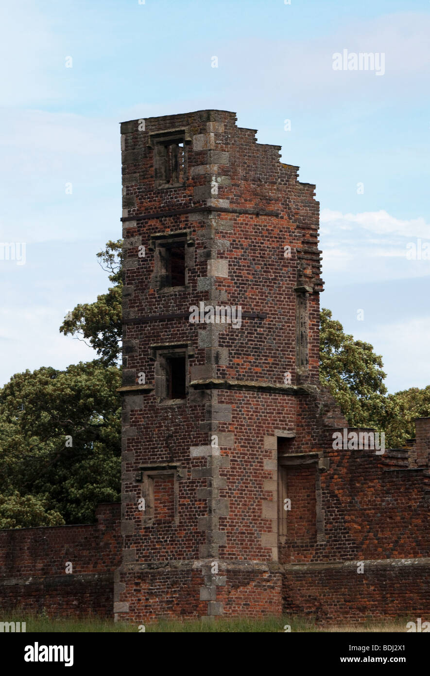 Ruins of Bradgate House at Bradgate Park in Leicestershire.England
