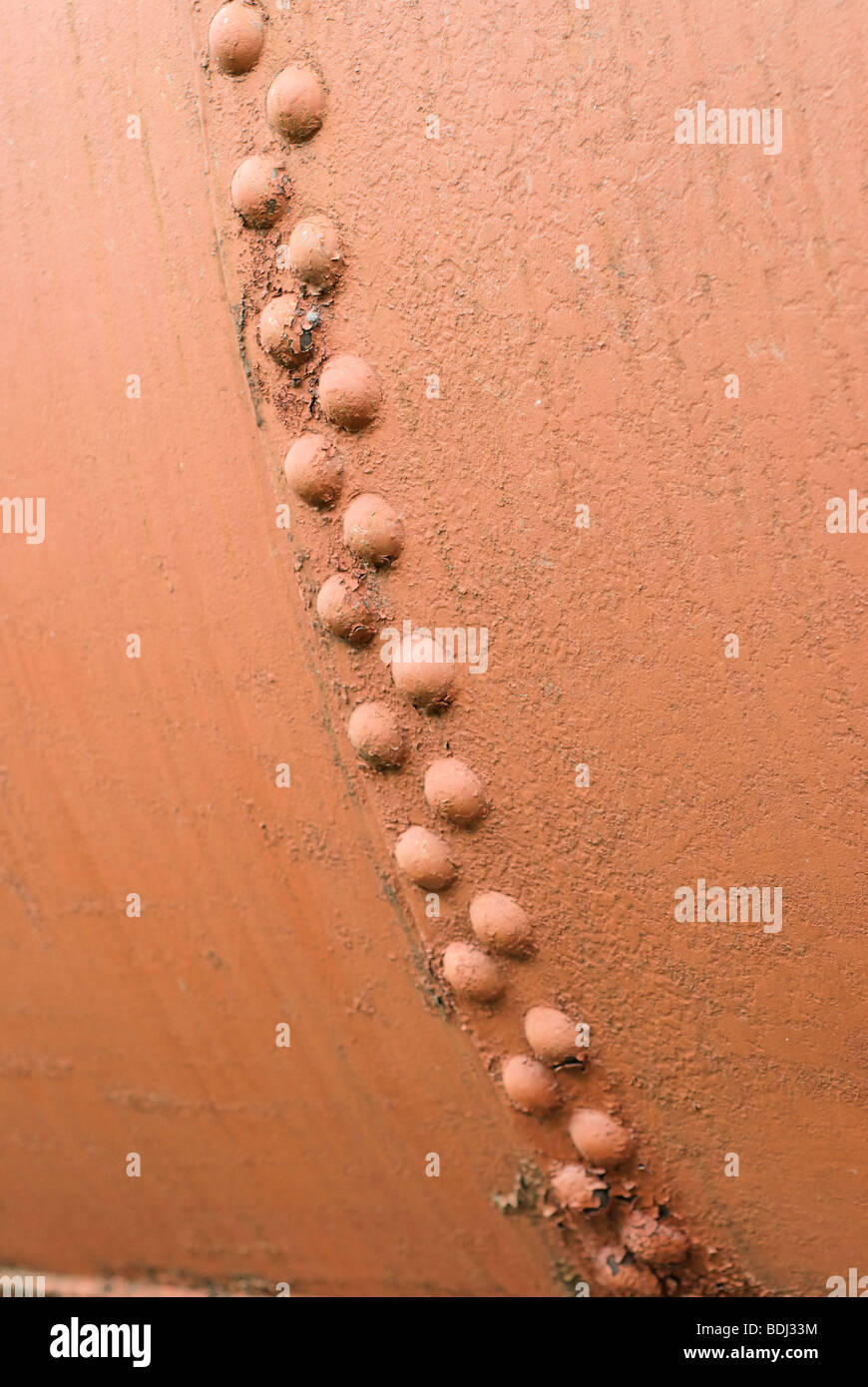 Rail Rivets Metal rivets on railway cistern side Stock Photo - Alamy