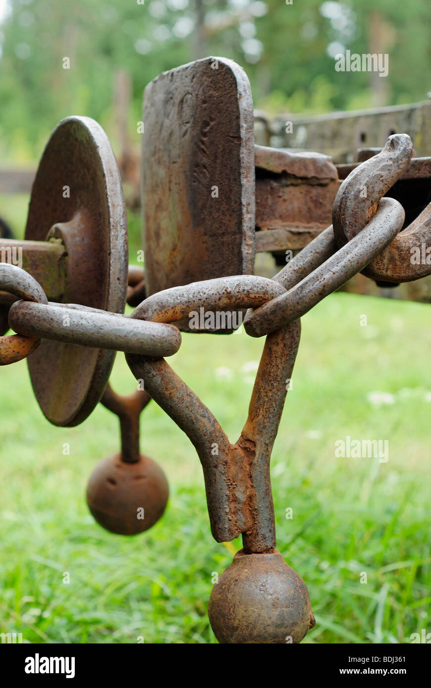 Old train coupling system Stock Photo Alamy