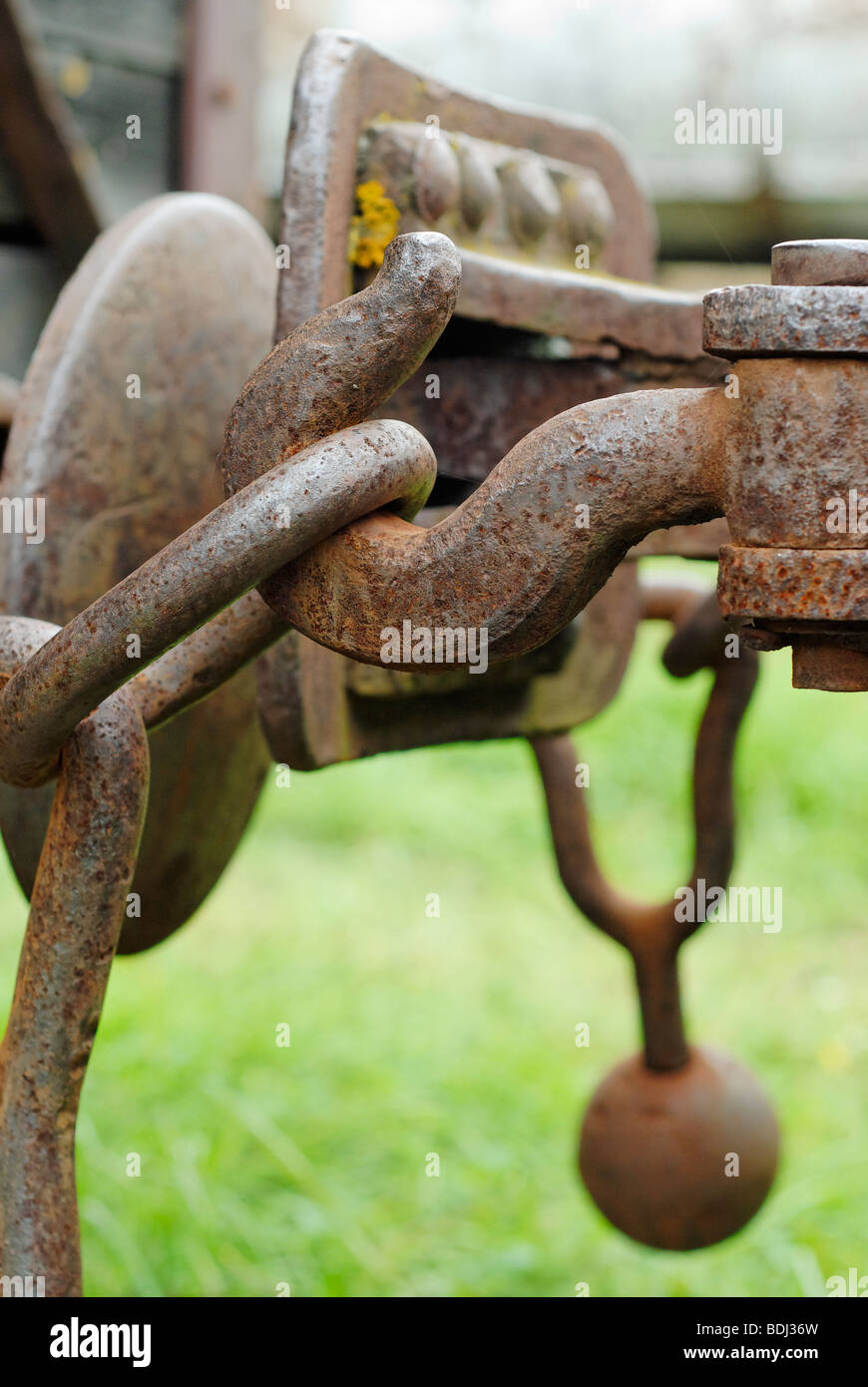 Old train coupling system Stock Photo Alamy