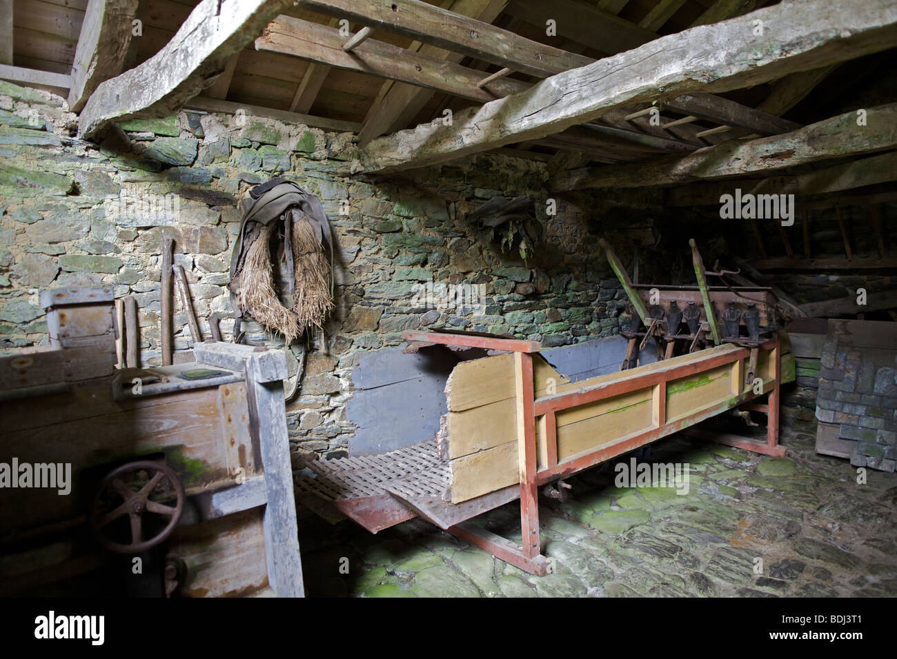 Maison Cornec or Cornec House, one of the first eco-museums in France. The Barn. Stock Photo