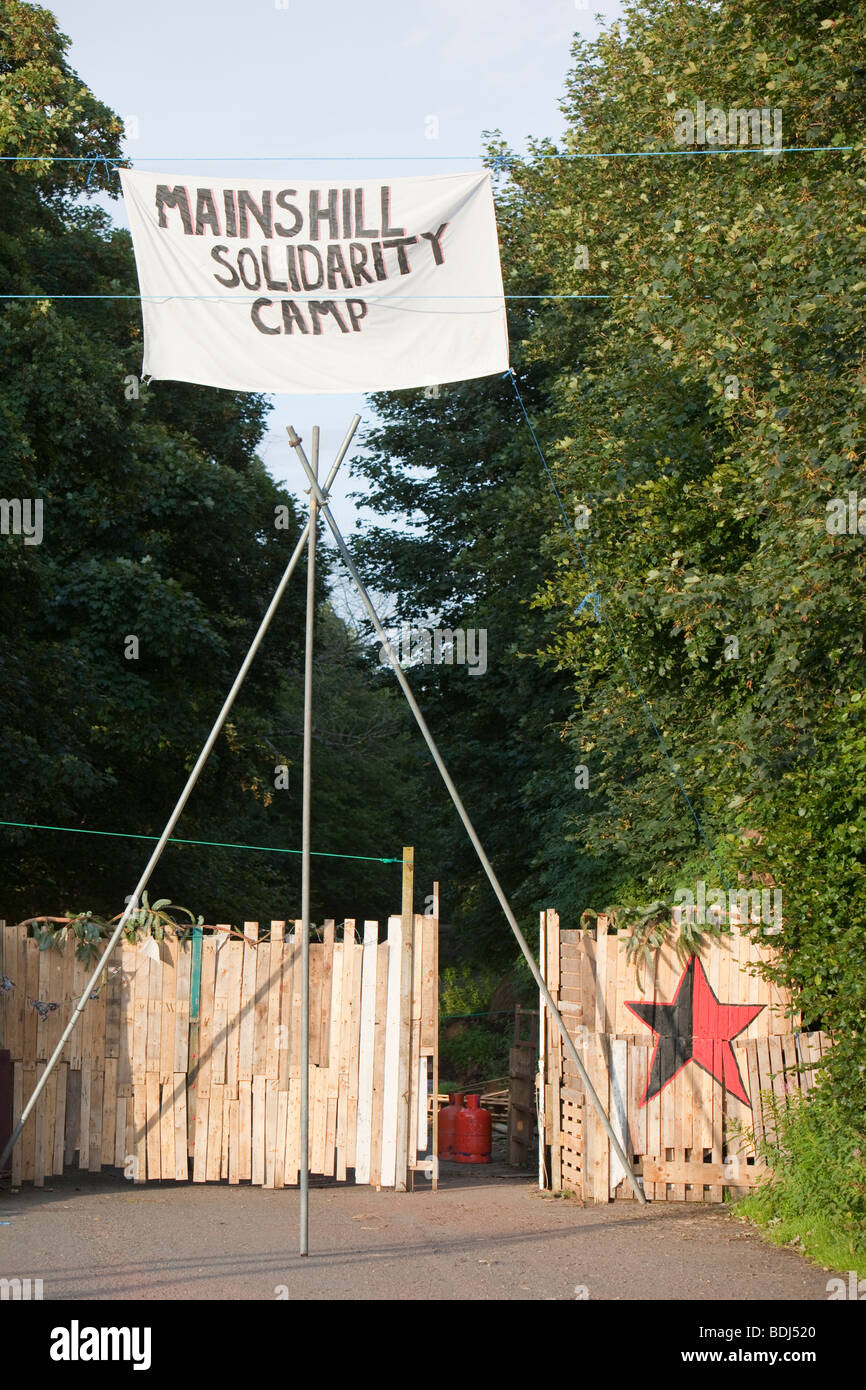 The climate camp in Mainshill Wood near Doulgas in Lanarkshire, Scotland, UK. Stock Photo