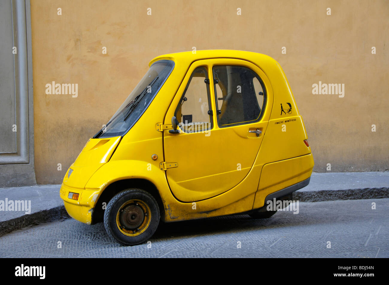 Threewheel Pasquali electric miniature car Stock Photo Alamy