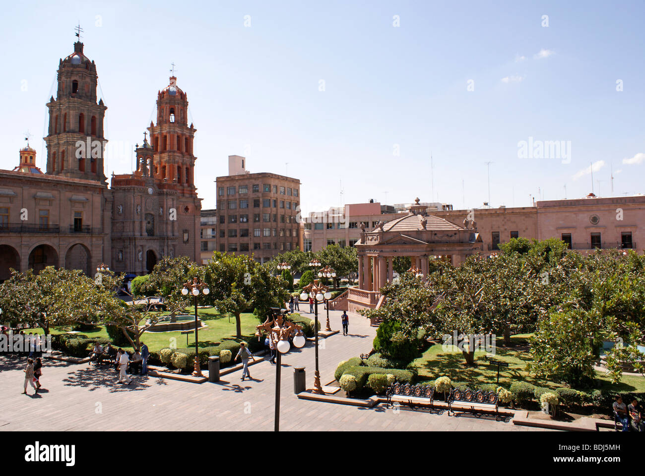 The Plaza de Armas, the main square in the city of San Luis  Potosi, Mexico Stock Photo