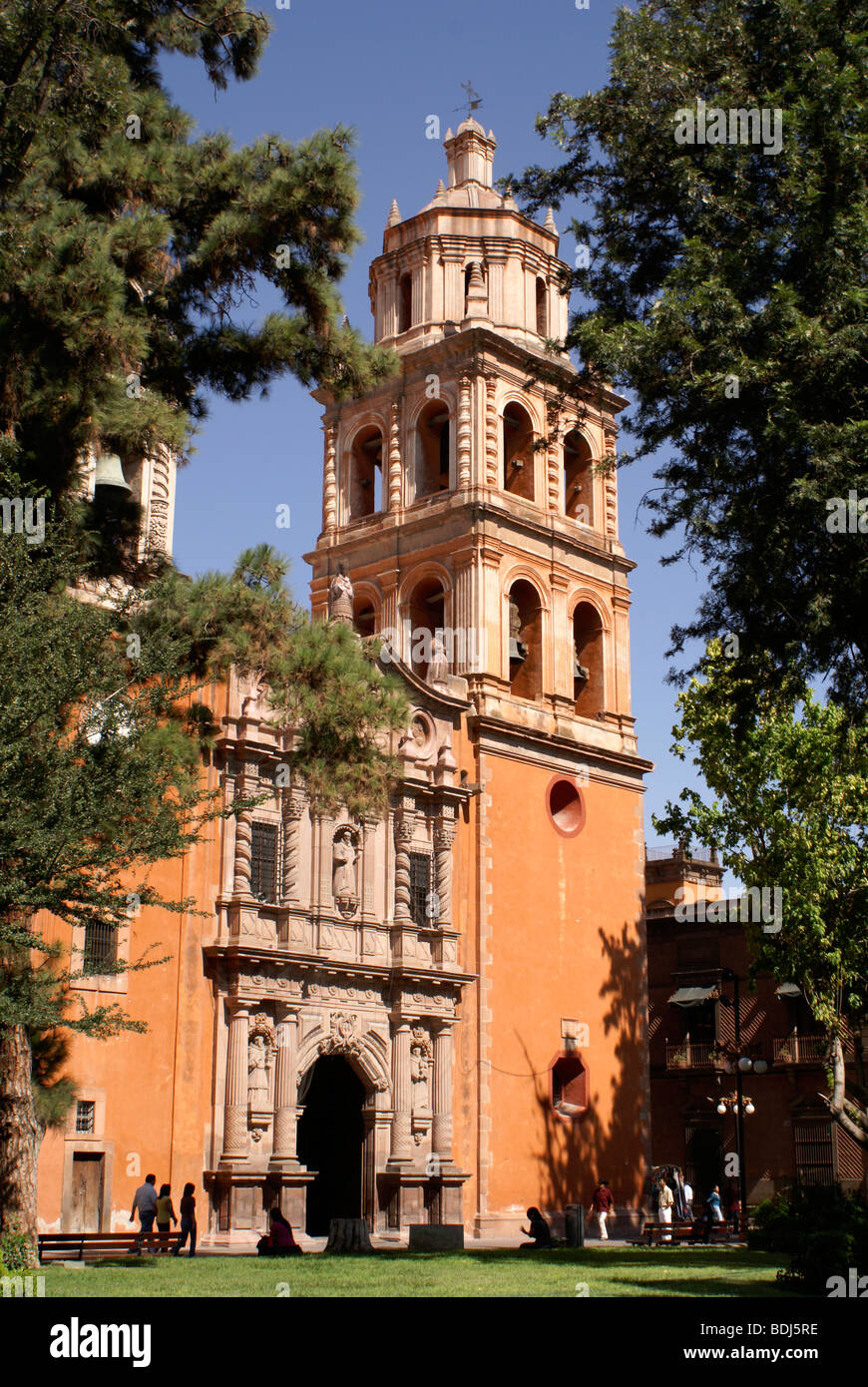 San Francisco Church and plaza in the city of San Luis Potosi, Mexico Stock Photo