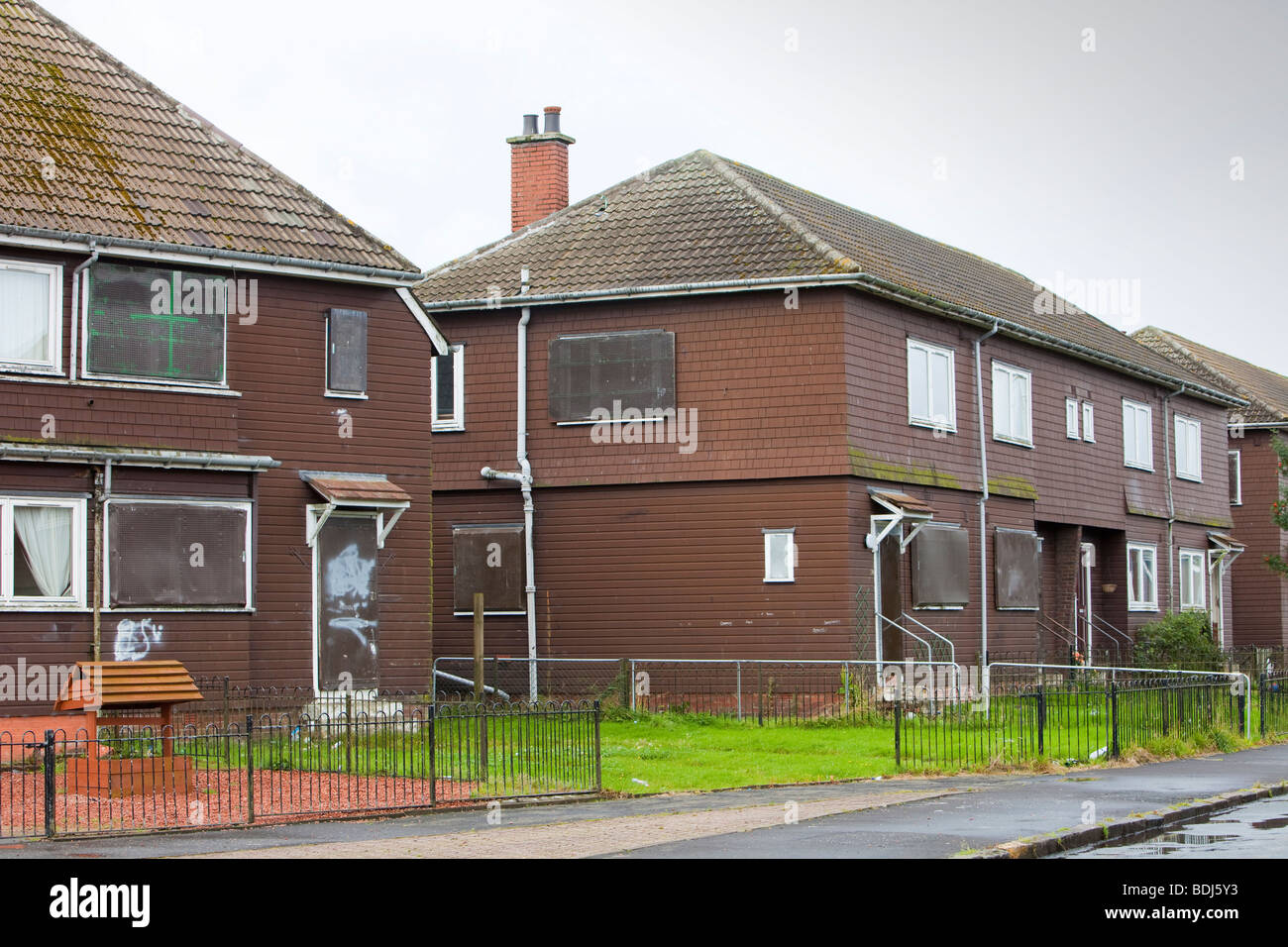 houses in Coalburn, Lanarkshire, UK being compulsory purchased to