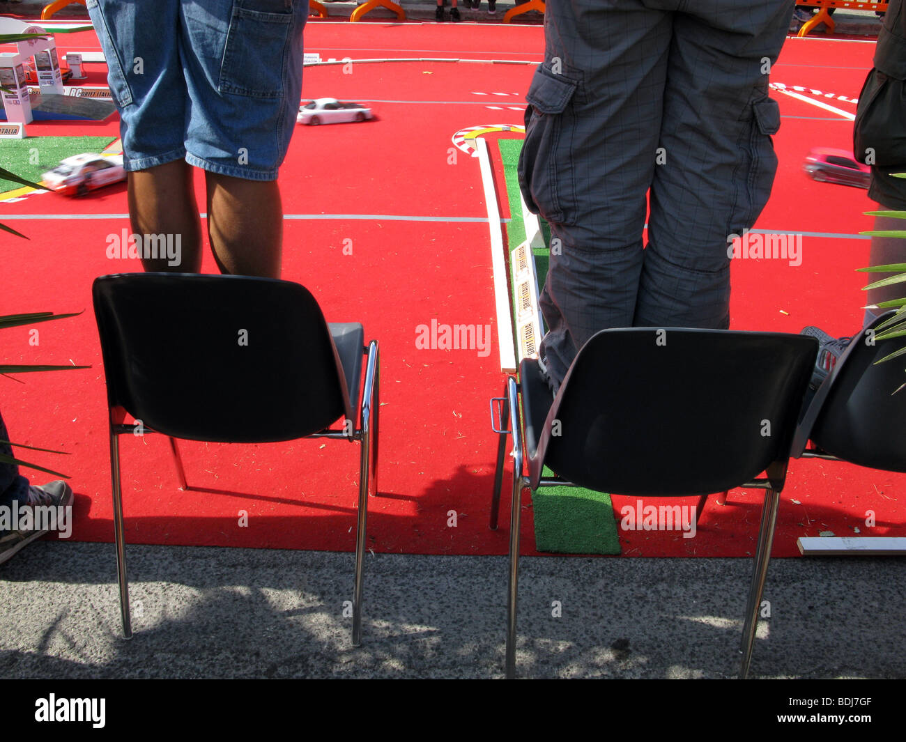 miniature car racing track course outdoors Stock Photo